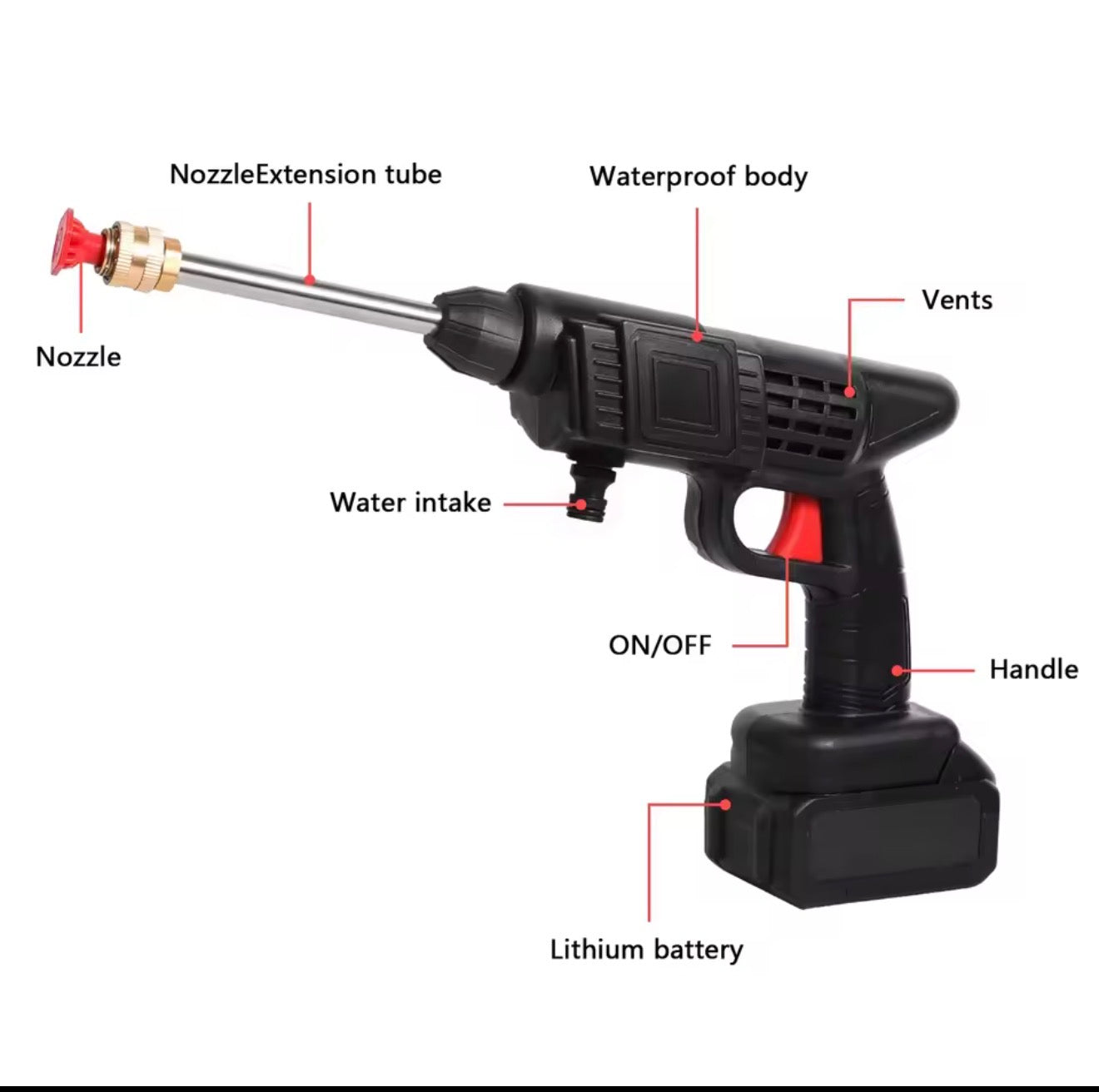 Nettoyeur Haute Pression sans Fil – Spray 50 BAR Portable